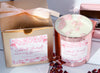 Luxury Crystal Candle | made with Rose gold tin Rose quartz &amp; real roses - 11oz Soy Wax