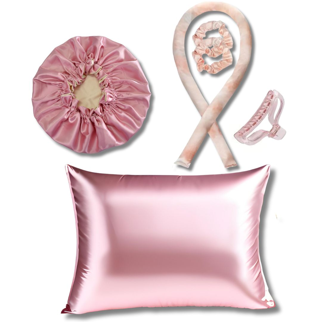 Cuidado del cabello | Gorros para el cabello, juegos de fundas de almohada de satén sedoso, bufandas y tocados