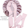 100% Mulberry Silk bonnet with ties &amp; matching scrunchie set for hair