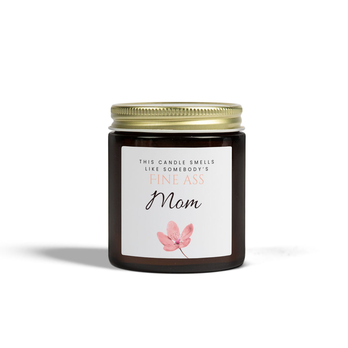 4oz amber glass candle with gold lid and 