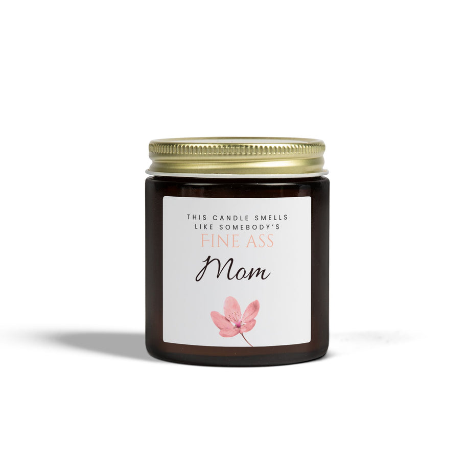 4oz amber glass candle with gold lid and 