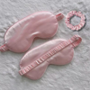 pink 100% Mulberry Silk Sleep Eye Mask &amp; Hair Scrunchie Set
