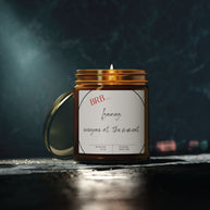 Amber glass self-care candle with 
