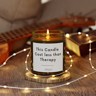 Amber glass candle with 