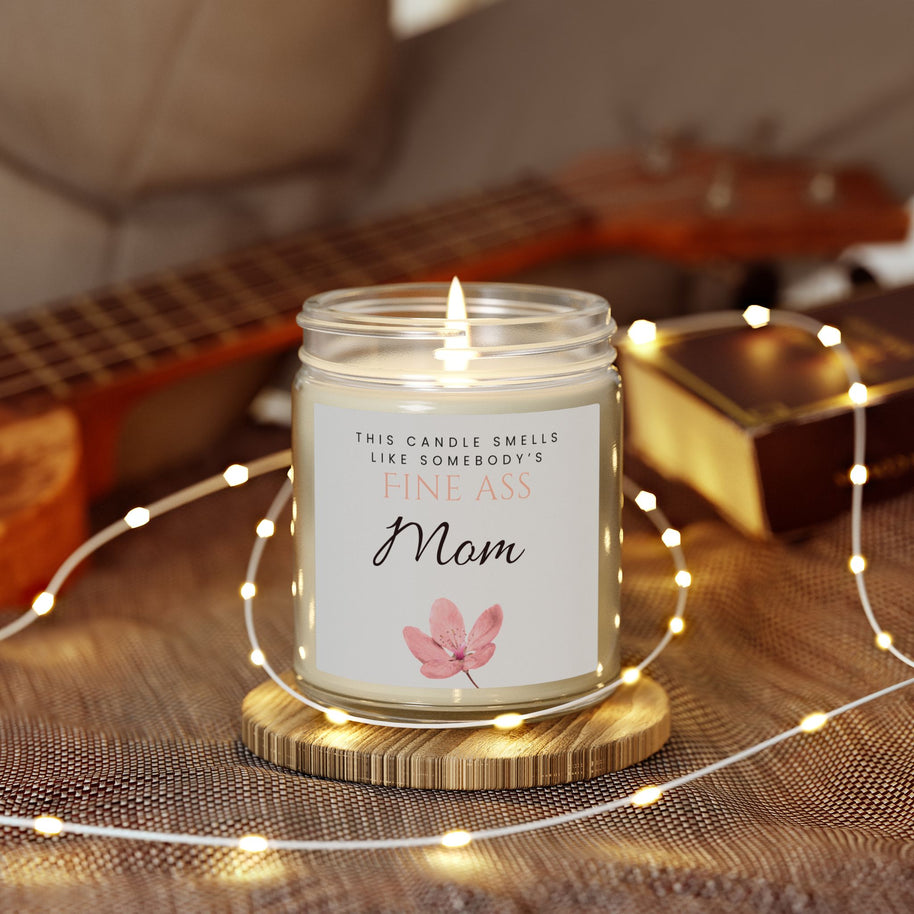 Clear glass jar candle with 