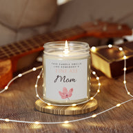 Clear glass jar candle with 