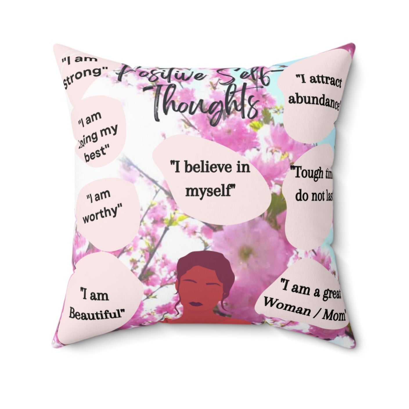 self affirmations confidence throw pillow
