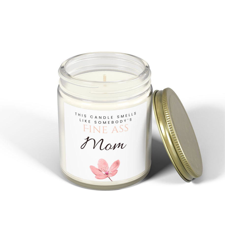 Clear 9oz glass candle with gold lid, 