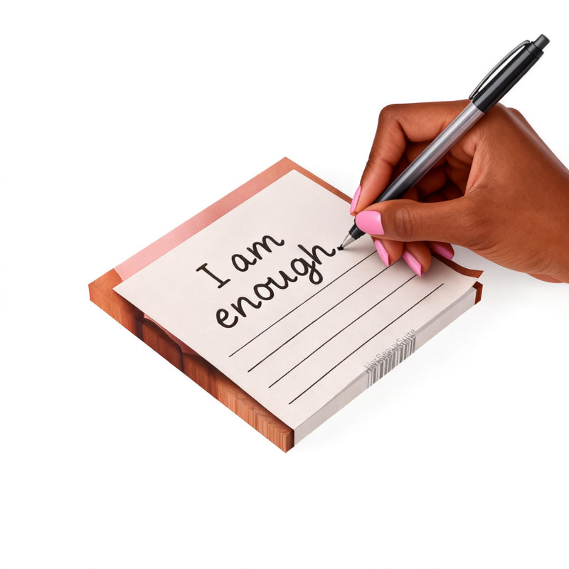 Self Affirmation Sticky Note Pad Post it Notes - Affirming Uplifting Motivational Self Care Gift for Women