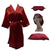 burgundy maroon satin robe  sleep set