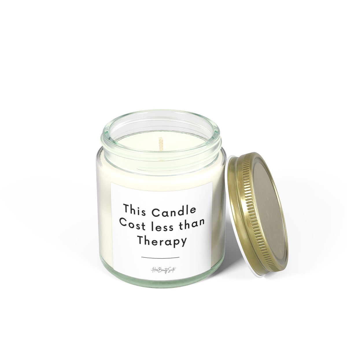 Clear glass candle with 