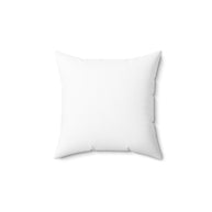White 14x14 inch polyester throw pillow with concealed zipper, ready for self-affirmation text.