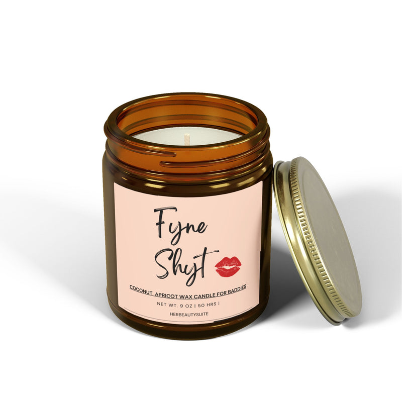 Fyne Shyt Self Love Affirmation Candle for Baddies - Coconut apricot wax scented Candle - 9 oz