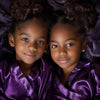 little girls satin robes purple
