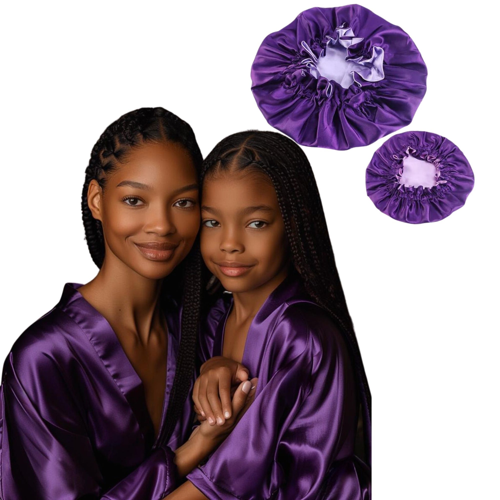 mommy and me mother daughter satin robes purple