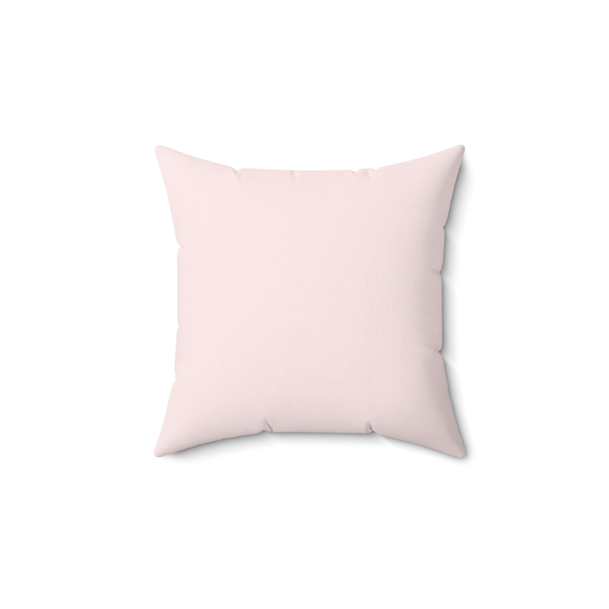 Light pink 14x14 inch polyester throw pillow with concealed zipper, designed for self-affirmations.