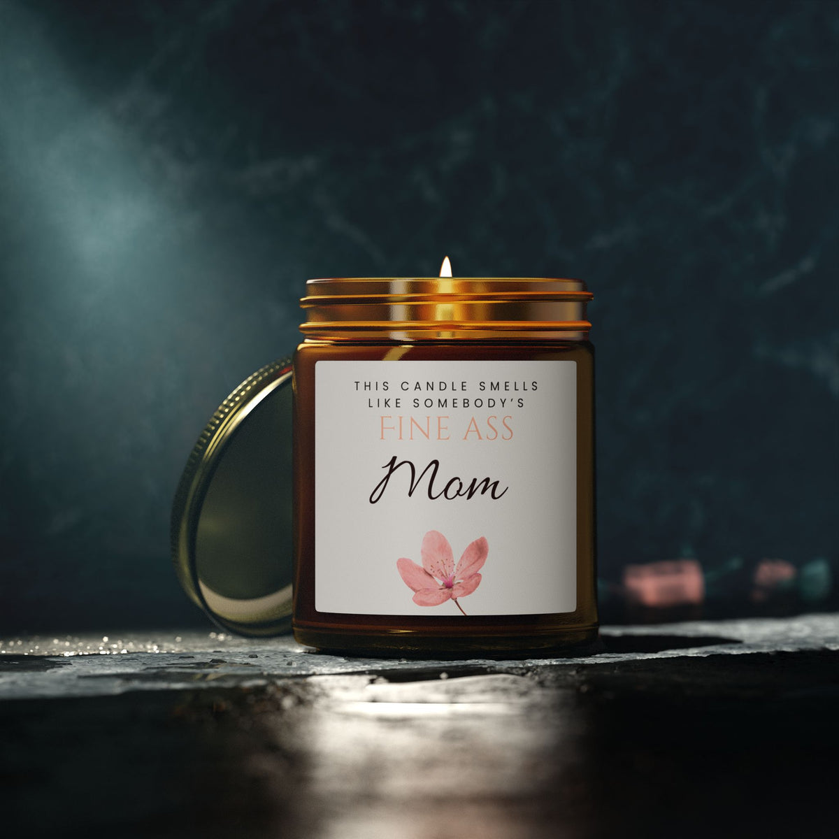 Amber glass candle with 