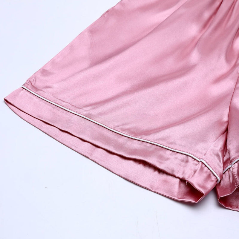 Satin short pajama set with sleep mask