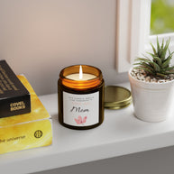Amber glass candle with 