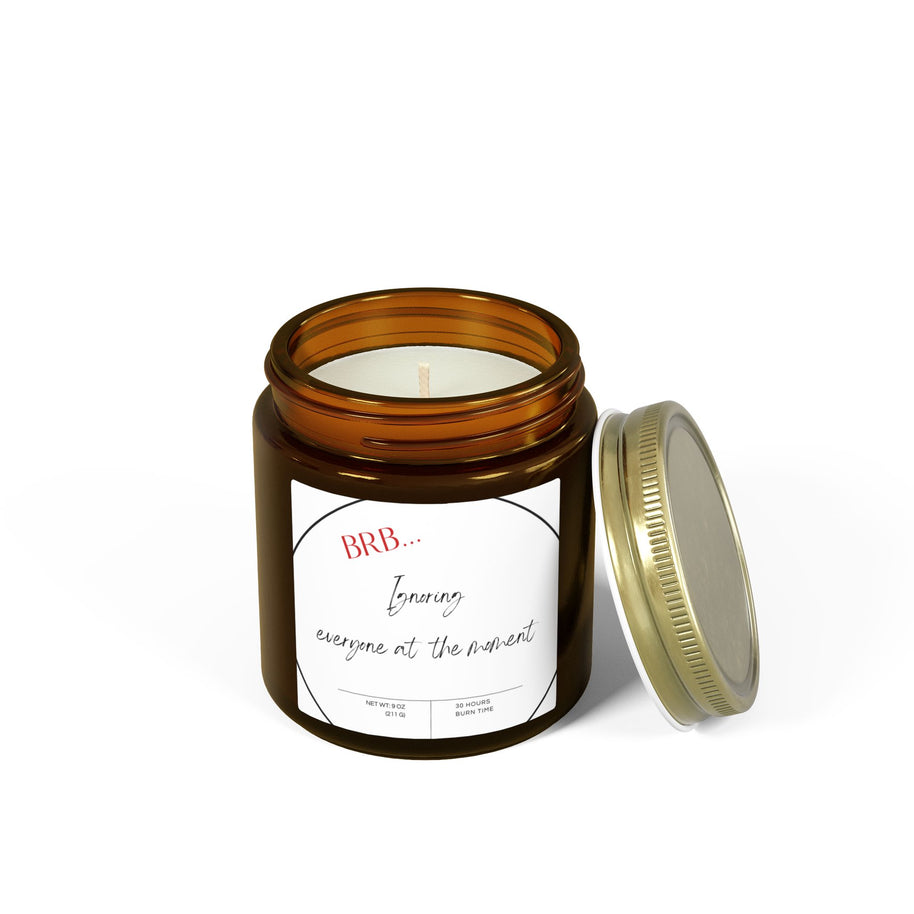Amber glass self-care candle with 
