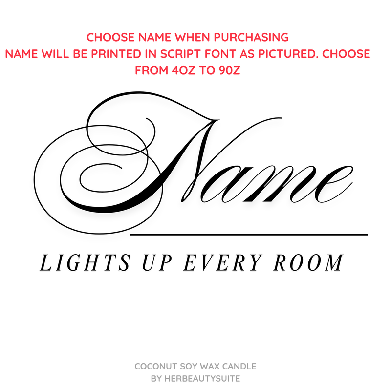 Personalized Name Candle Customizable Luxury Candle Gift "Lights up a Room" Gift