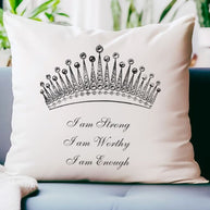 self affirmation throw pillow
