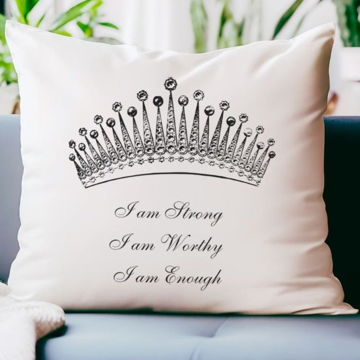 self affirmation throw pillow
