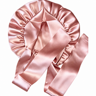 100% Mulberry Silk sleep bonnet for hair with silk band & ties