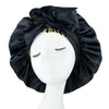Black jumbo bonnet with tie