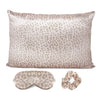 Print Design Zipper Satin Pillowcase Set with Sleep Mask , and Hair Scrunchie
