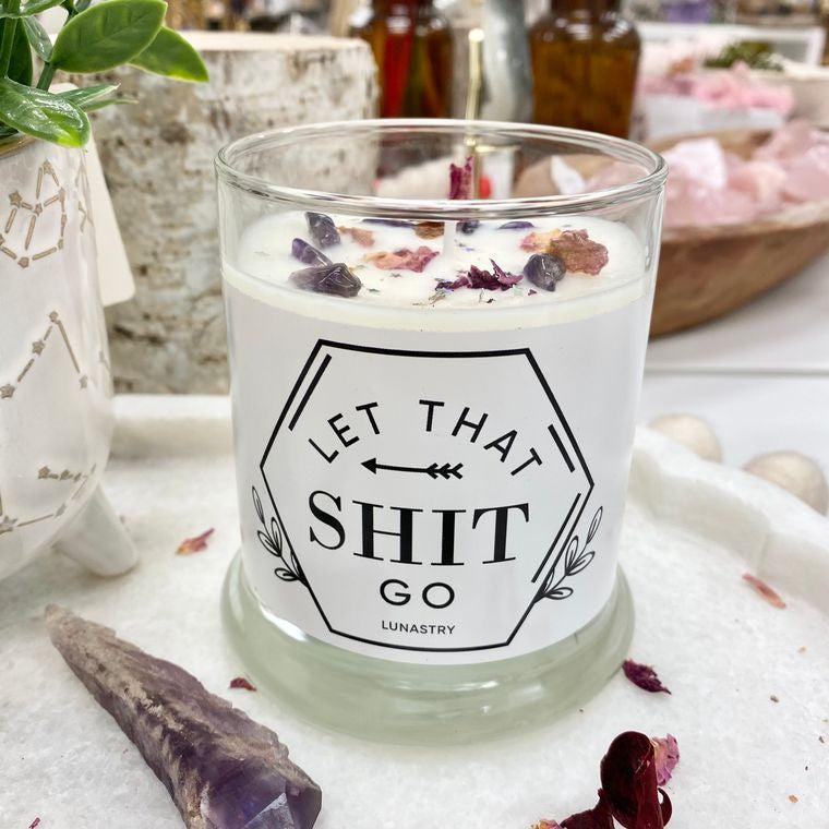 Let it go Stress Relief Soy wax Crystal Candle 11oz