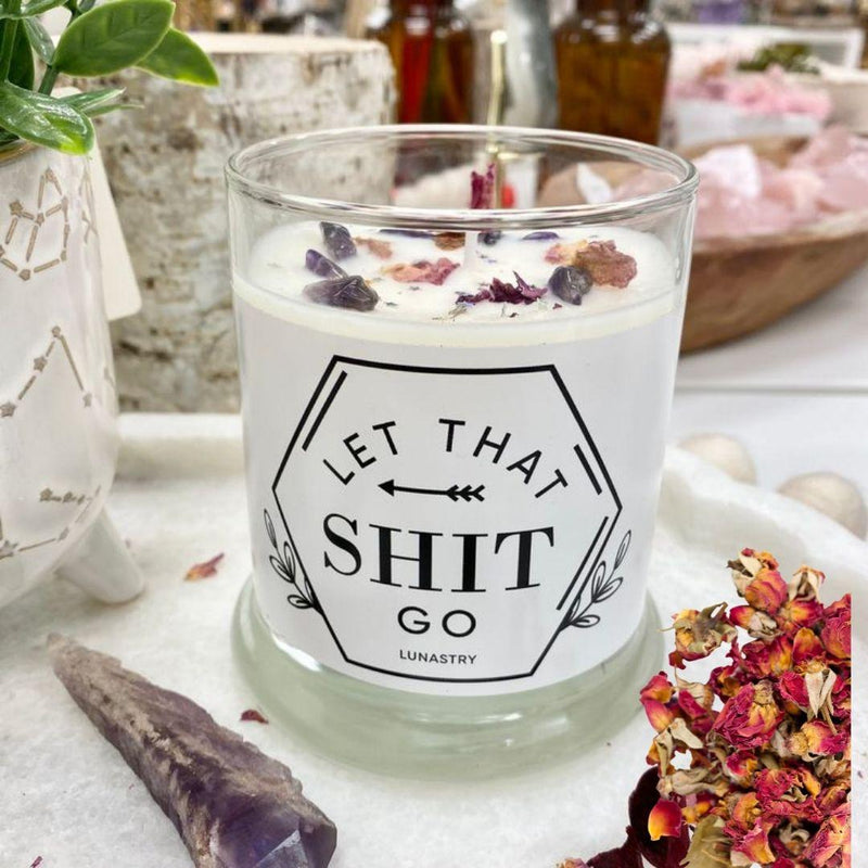 Let it go Stress Relief Soy wax Crystal Candle 11oz