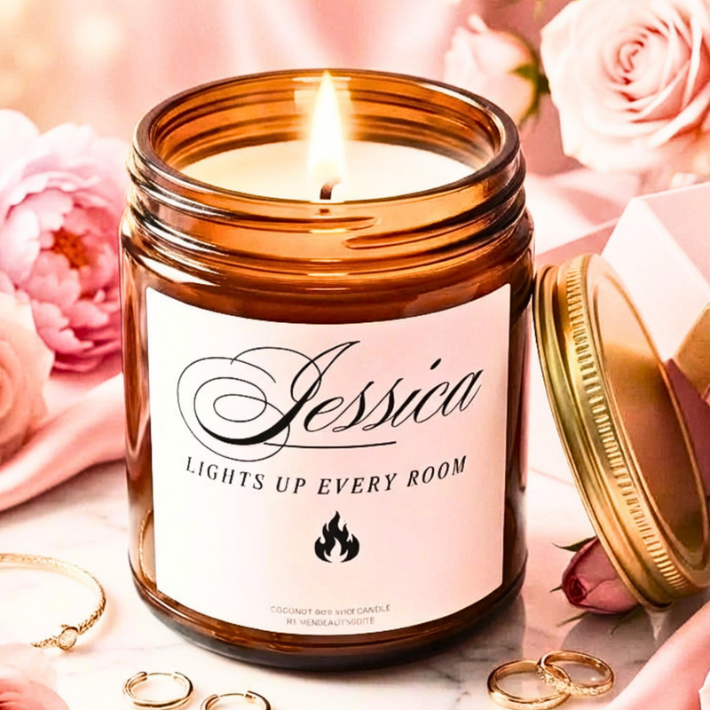 Personalized Name Candle Customizable Luxury Candle Gift "Lights up a Room" Gift