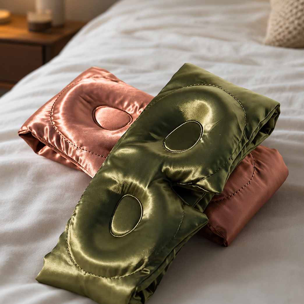 100% Mulberry Silk 3D contoured Eye Mask for sleeping & Hair Scrunchie travel gift Set  22 momme 