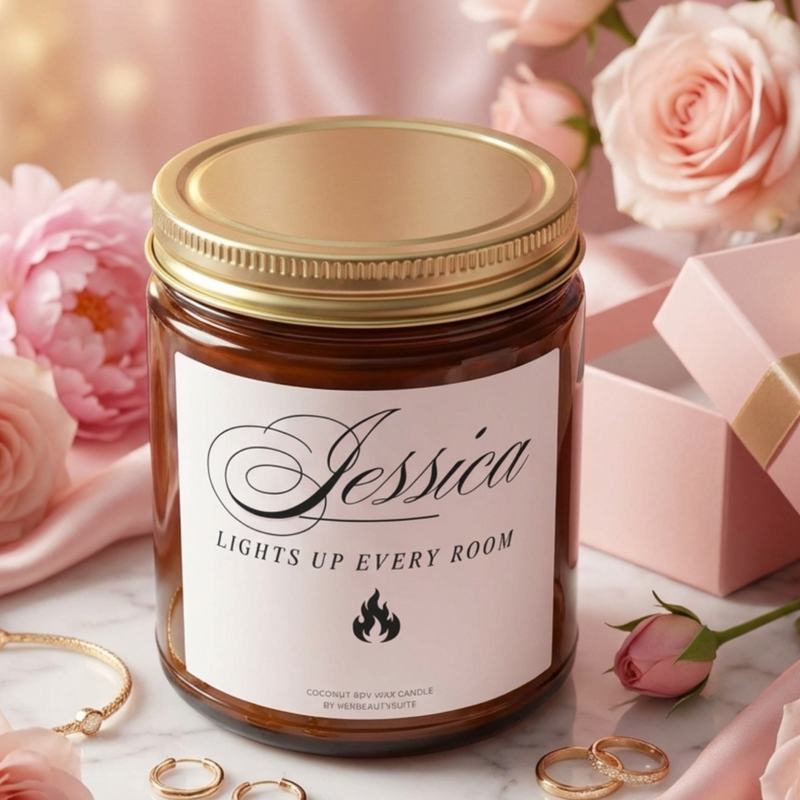 Personalized Name Candle Customizable Luxury Candle Gift "Lights up a Room" Gift