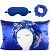 royal blue floral bonnet pillowcase set
