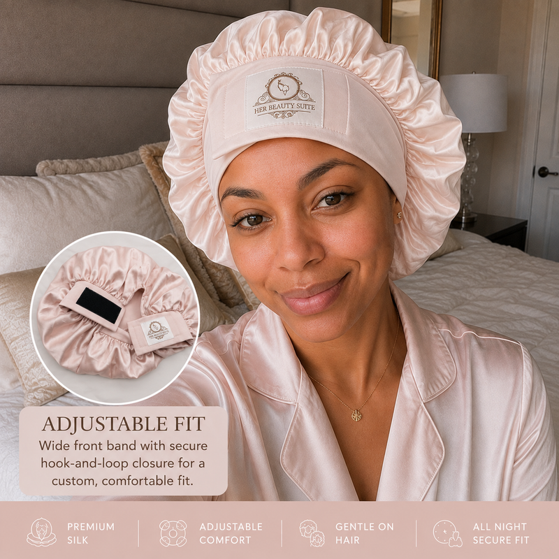 Juego de gorro para el cabello, funda de almohada y antifaz para dormir 100% seda morera - 22-Momme