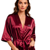 burgundy satin robe personalized