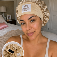 Adjustable Mulberry Silk Bonnet for sleeping - Double layered + Hook and loop closure straps. Stays on all night & Non slip