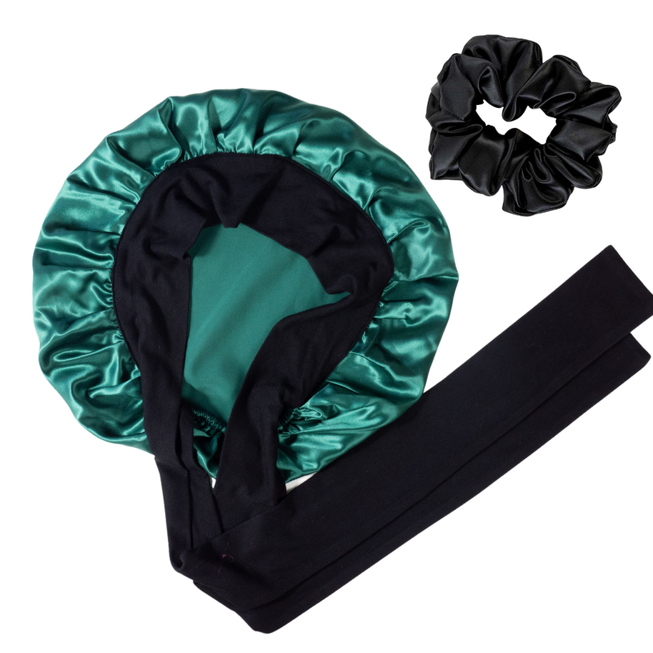 Juego de gorro para el cabello, funda de almohada y antifaz para dormir 100% seda morera - 22-Momme