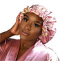 pink reversible satin bonnet black woman