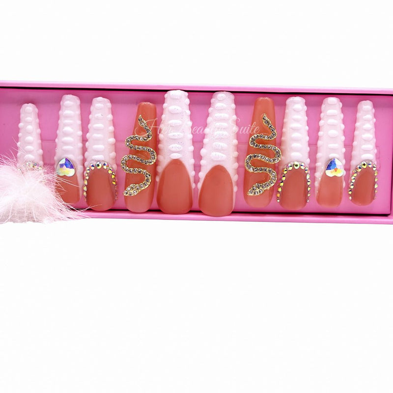 &quot;Instant Baddie&quot; Beauty Bundle gift Set - Includes Makeup brush kit, Press on nails &amp; lashes