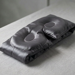 silver grey gray 100% Mulberry Silk 3D contoured Eye Mask for sleeping & Hair Scrunchie travel gift Set  22 momme 