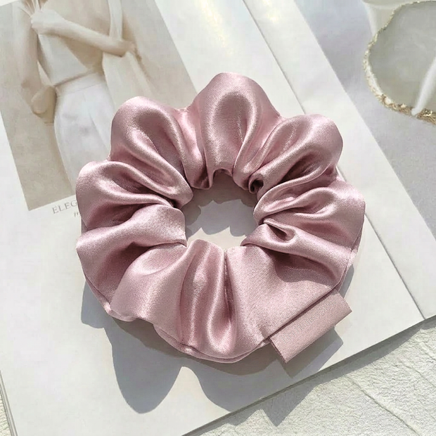 Mulberry pink muave  Silk Scrunchie hair Tie Luxury Gift Box Set