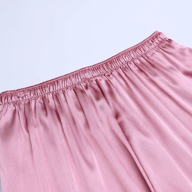 Satin short pajama set with sleep mask