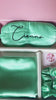 Personalized Name Satin Eye Mask Gift set box  & Pillowcase Sleep Set + Hair Scrunchie spa self care gift for her green