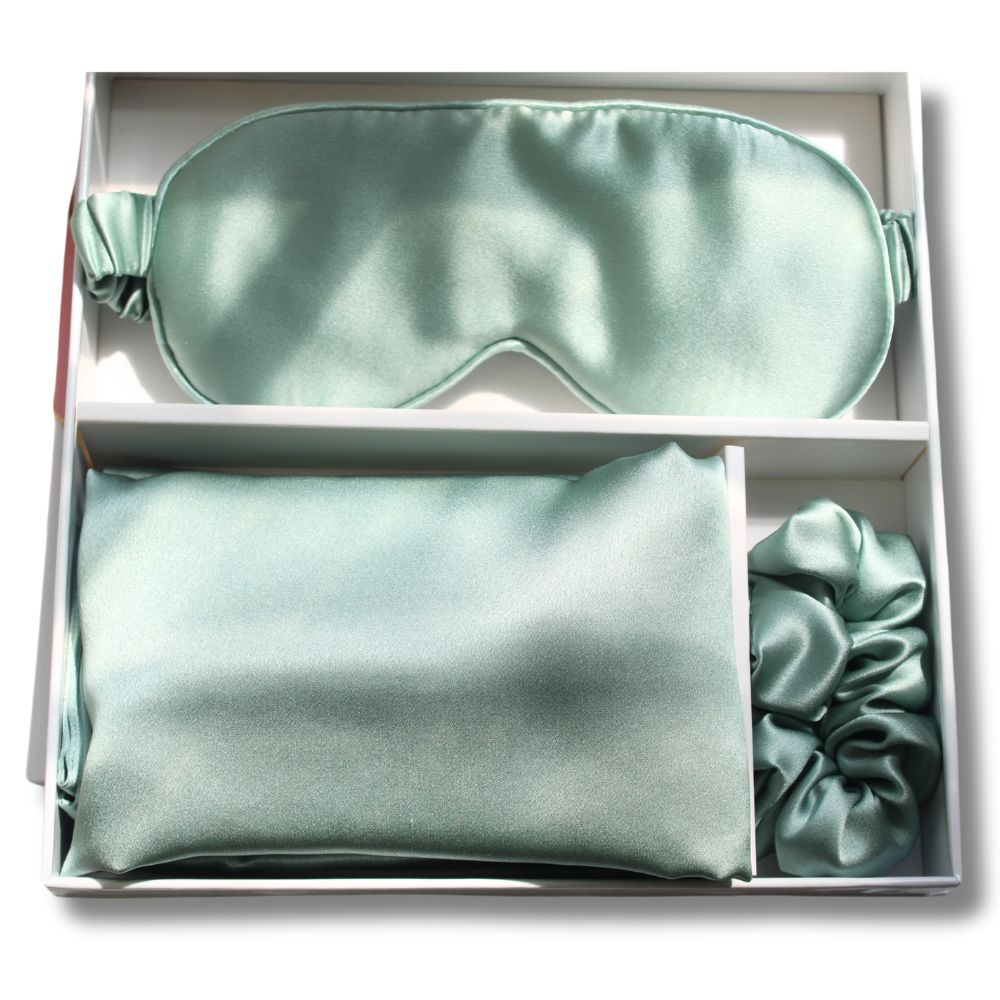 sage green silk gift set