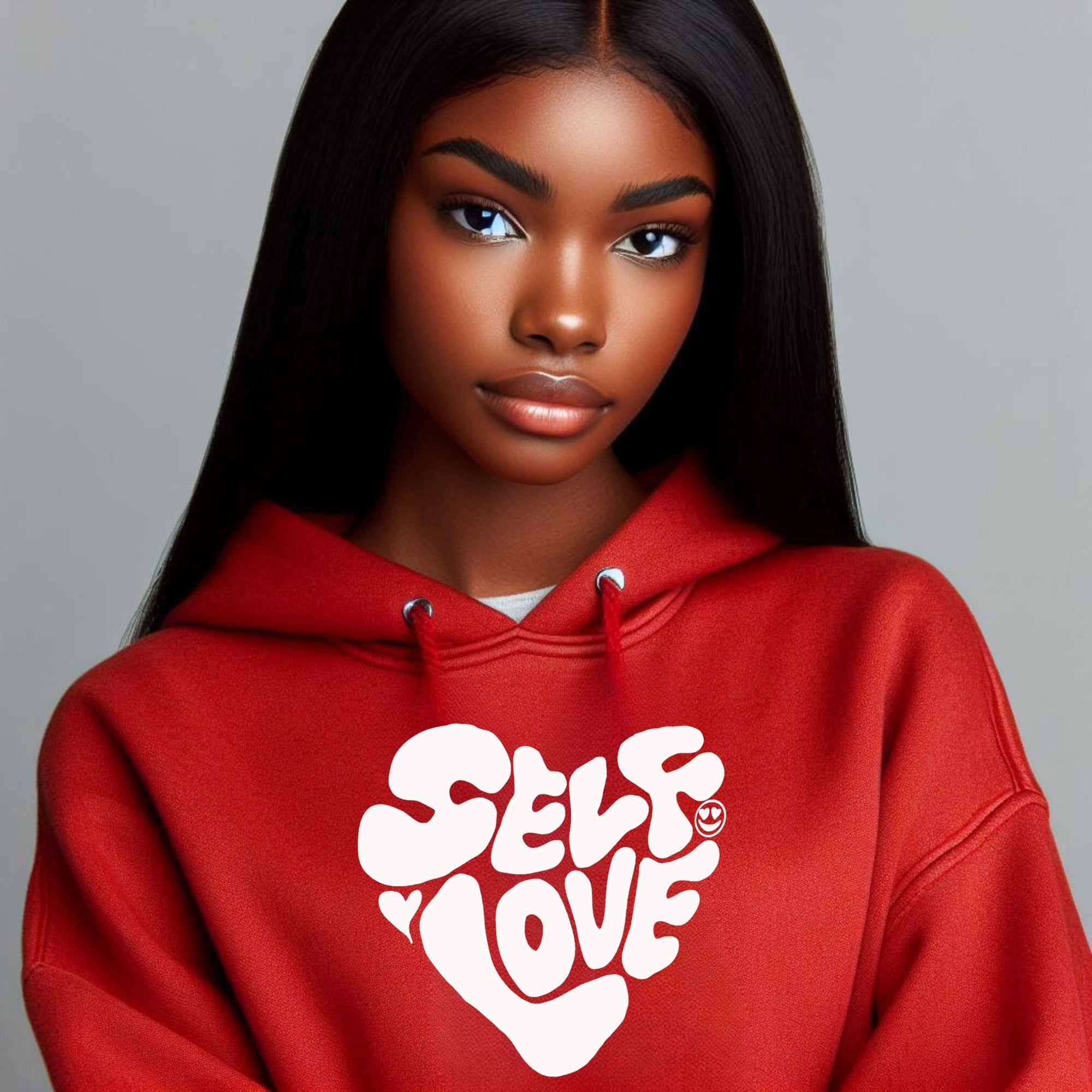red self love hoodie