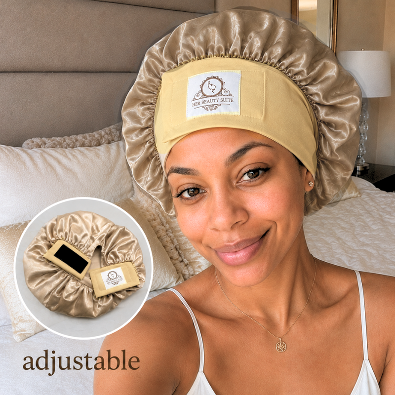 Adjustable Mulberry Silk Bonnet - Double layered  Non slip