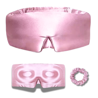 Pink 100% Mulberry Silk Sleep Eye Mask & Hair Scrunchie Set